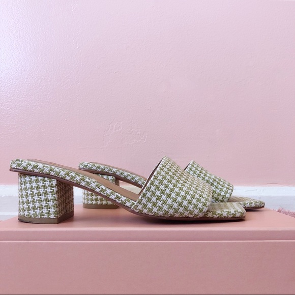 Jaggar Pistachio Houndstooth Mules - Picture 3 of 3